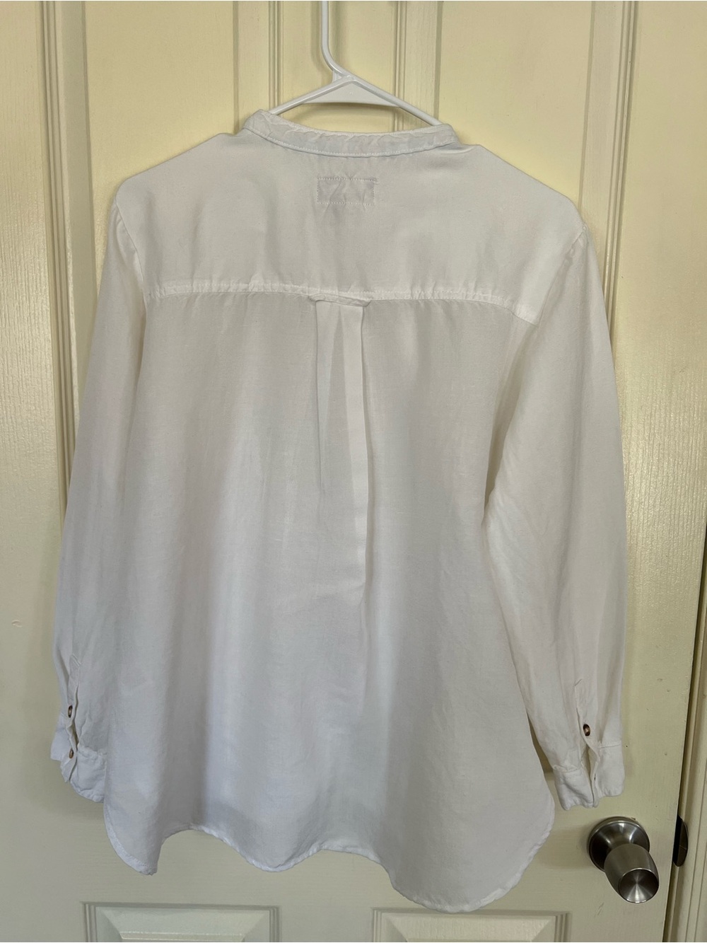 Pilcro Linen Blend White Ruffle Button Front Blouse Top Medium Boho - Picture 11 of 14